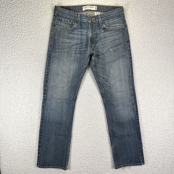 Levi’s 514 Jeans Men’s Size 32x32 Blue Slim Straight Y2K Grunge Streetwear - Picture 2 of 12